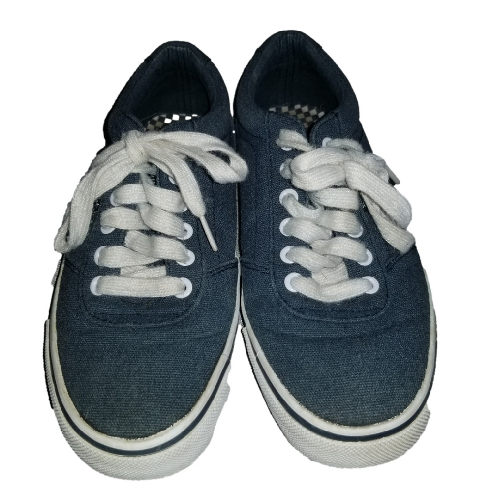 Far West Canvas Blue White Lace Up Sneakers Label Reads Size 8
